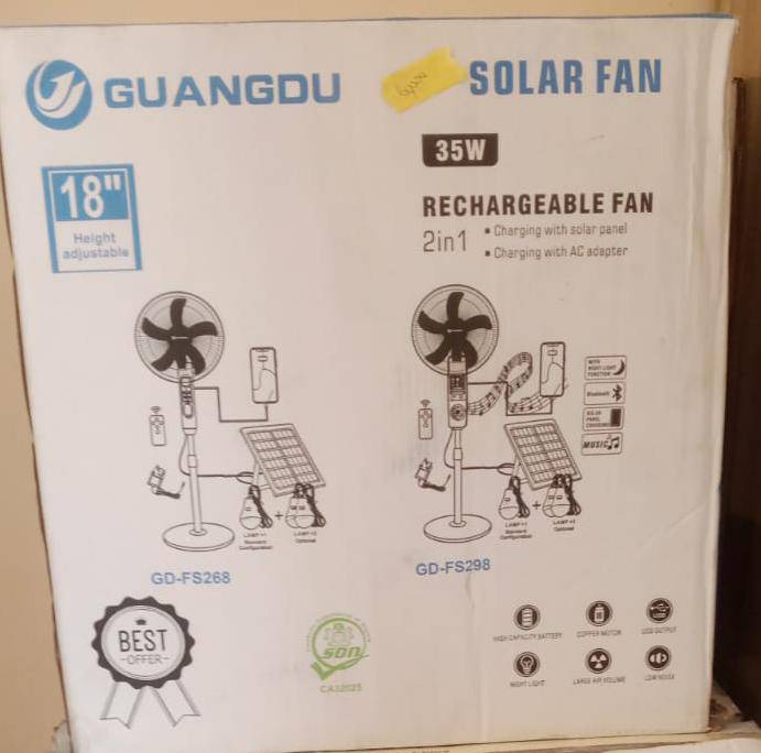 Guangdu 18" Solar Rechargeable Fan