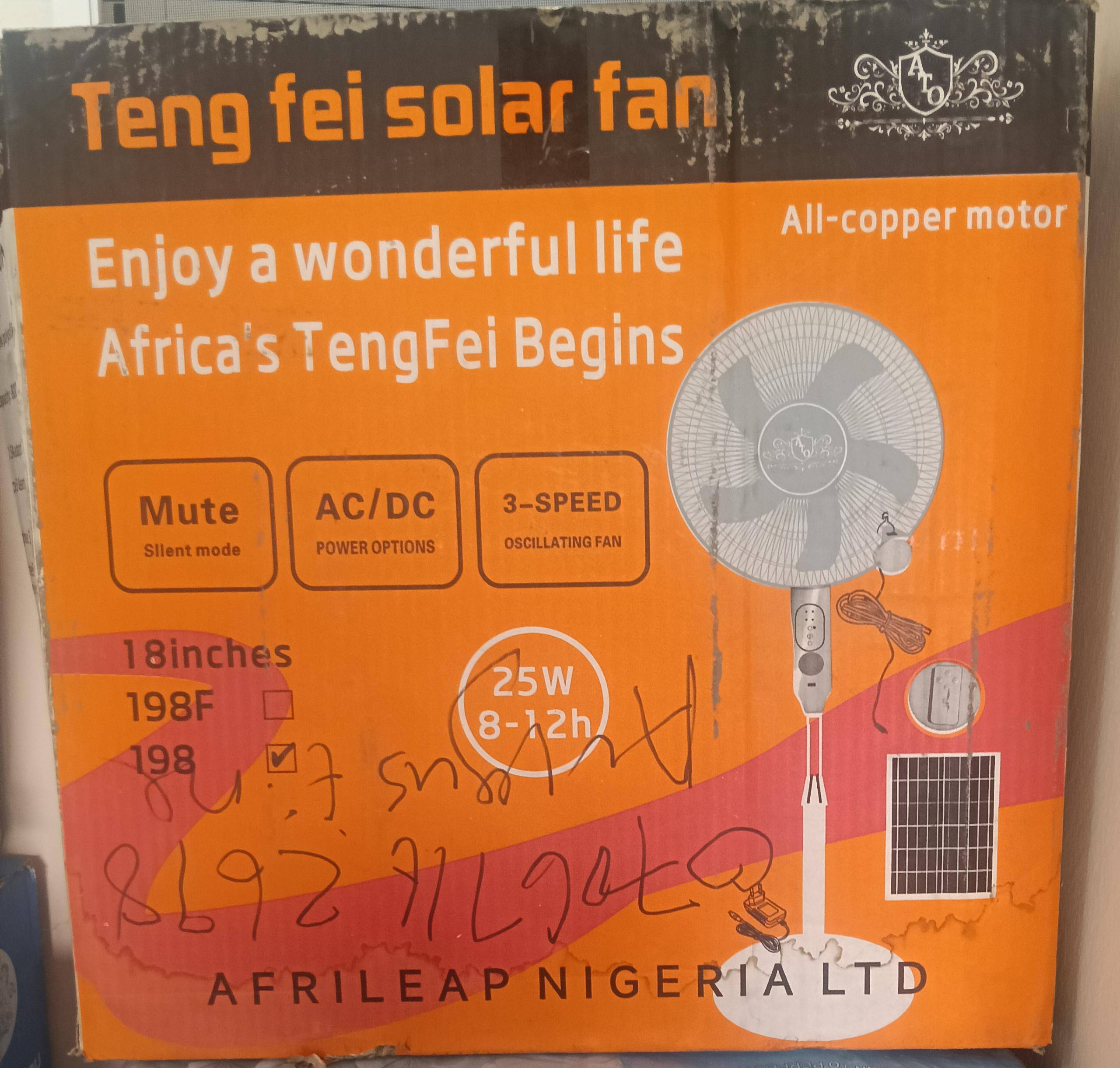 Teng Fei Solar Fan 18 inch