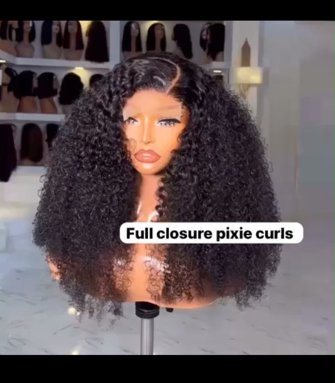 Full Closure Pixie Curls Wig