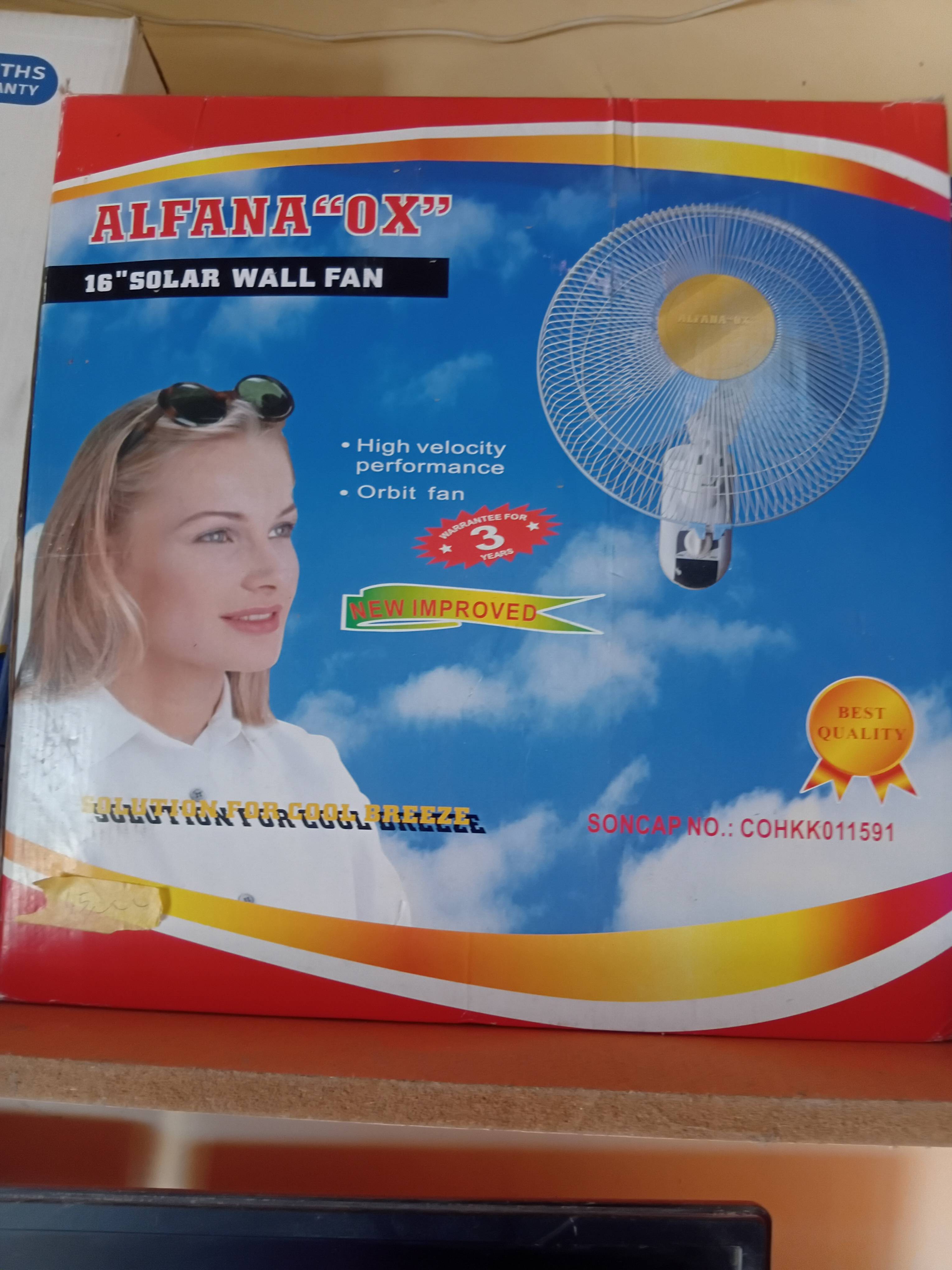 Alfana OX 16" Solar Wall Fan