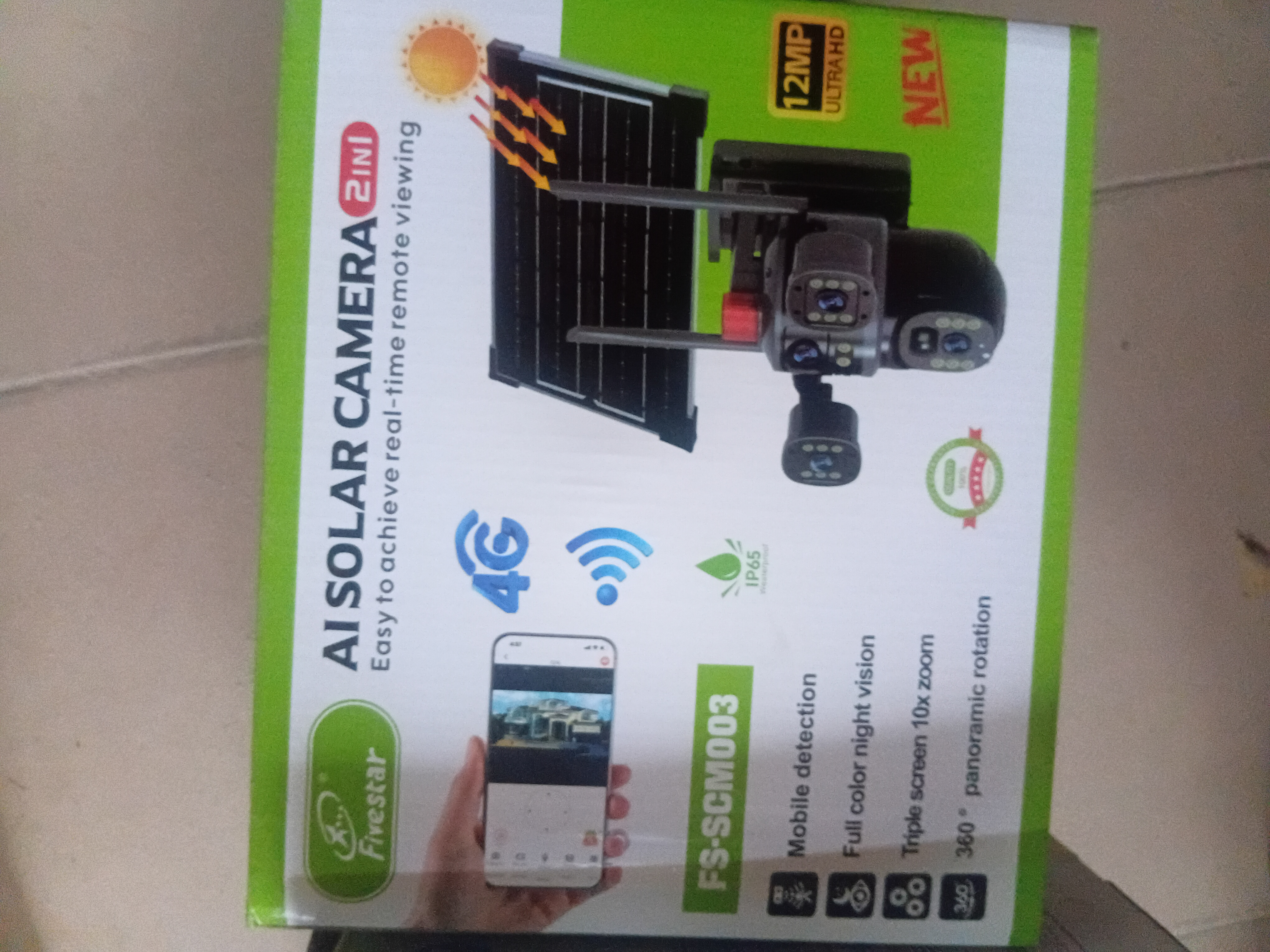 Fivestar AI Solar Camera 2in1 12MP Ultra HD 4G WiFi