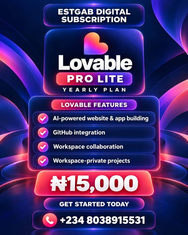 Lovable Pro Lite Yearly Subscription