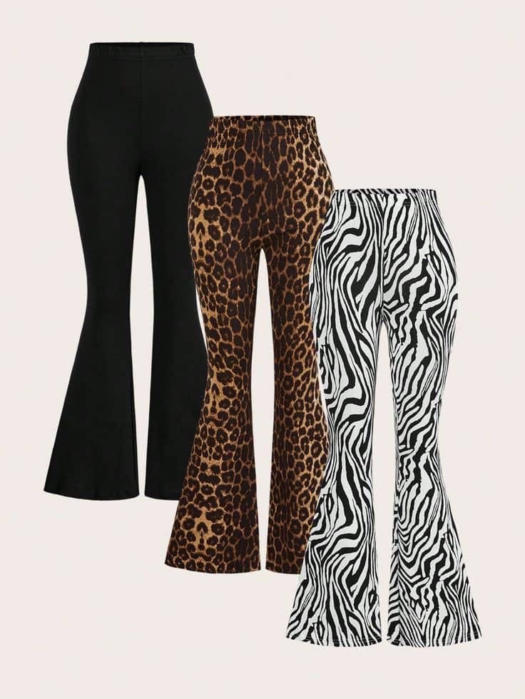 High-Waist Flare Trousers