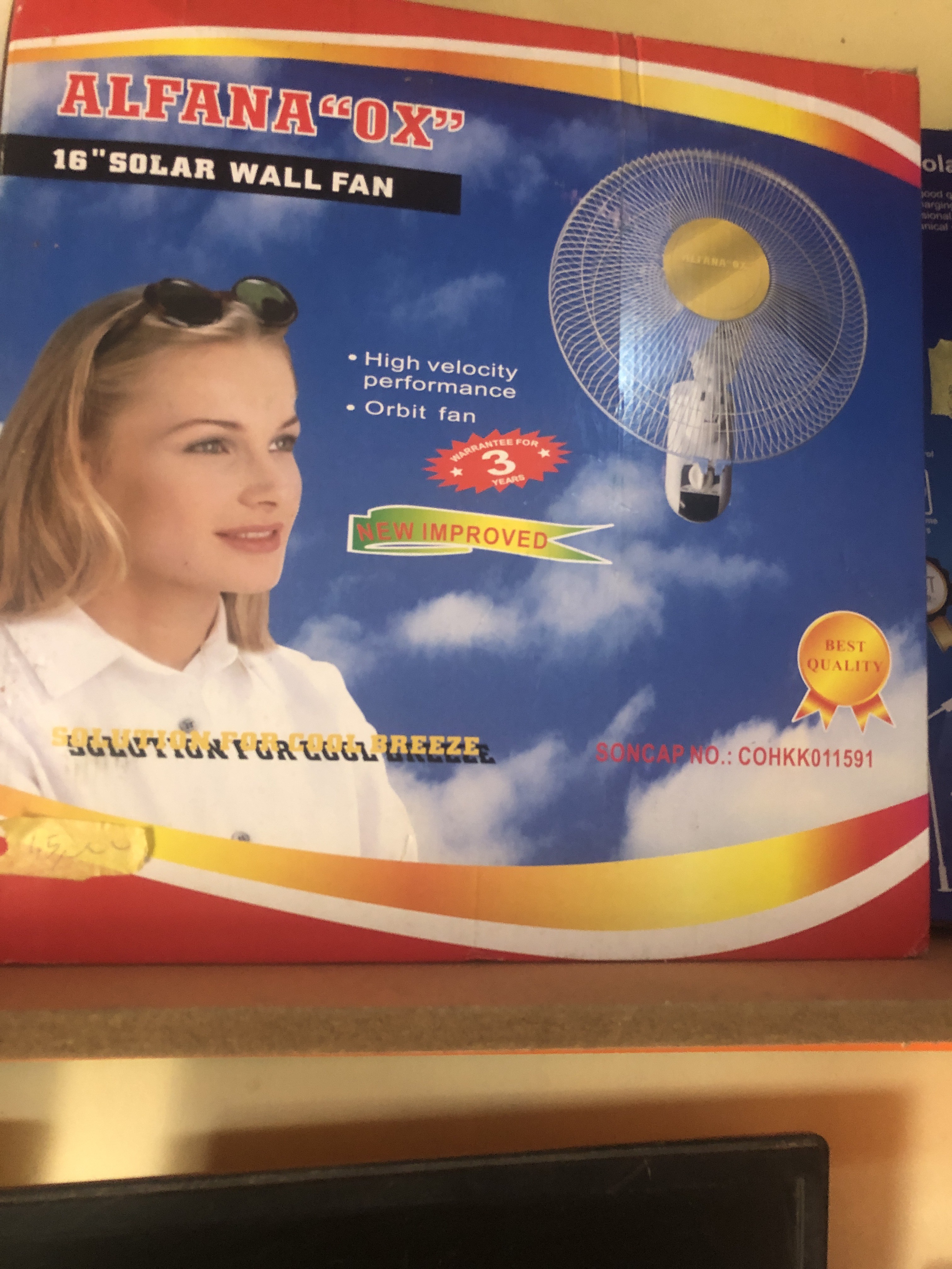 Alfana OX 16" Solar Wall Fan